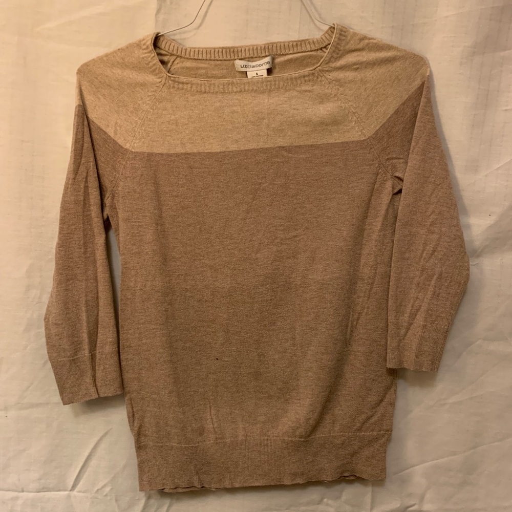 Liz Claiborne brown and tan sweater